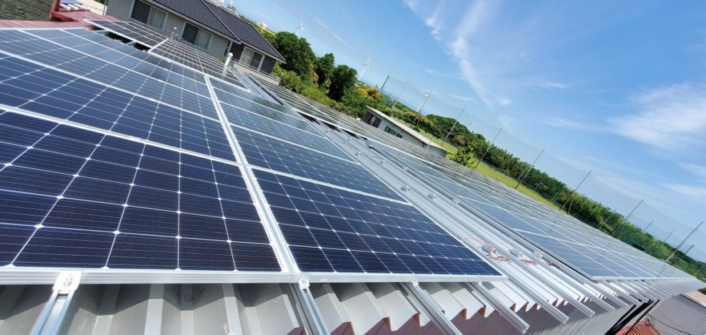 Kamisu roof with solar panels